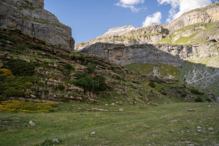 Foto de Murallas del Cañón de la Montaña en los bosques del Parque Nacional de Ordesa en los Pirineos españoles. Foto de alta calidad - Imagen libre de derechos