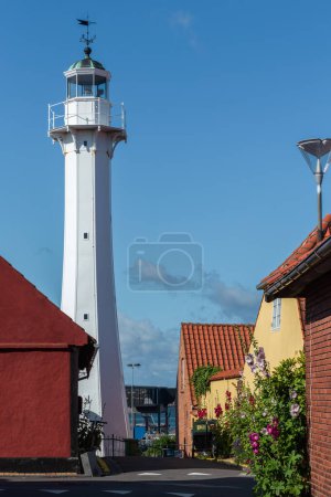 Ronne Lighthouse is located close to the waterfront in Ronne on the Danish island of Bornholm.