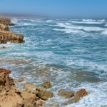 Wild coast of Cape Verde: waves meet rocks. High quality photo