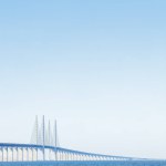 The Oresund Bridge over the Batlic sea, linking Sweden to Denmark. Concepts: connection, travel, transportation