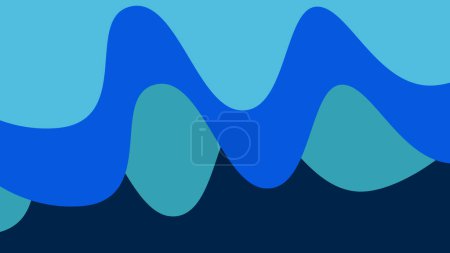 Téléchargez les photos : Illustration bleue d'un fond avec des formes d'onde de montagnes couleur - en image libre de droit