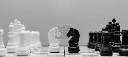 Photo for Image of chess pieces on a chessboard - Royalty Free Image