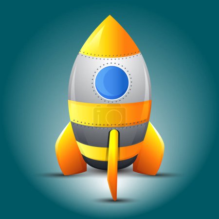Illustration for Spaceship and Planets for game design elements, Vector illustration - Royalty Free Image
