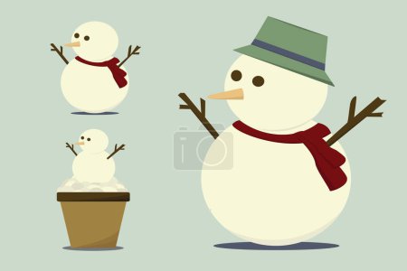 Cheerful Snowman Celebration with Broom and Champagne