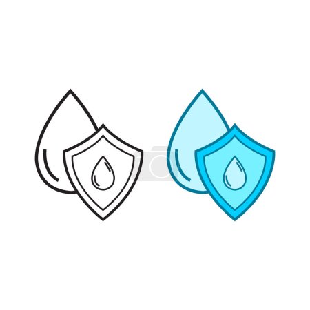 Illustration for Water guard logo icon illustration colorful and outline - Royalty Free Image