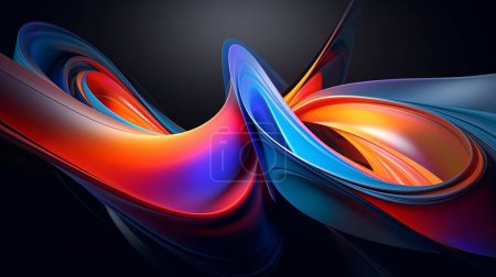 Photo for Vibrant 3D Abstract. Colorful, Dynamic, Elegant Shapes with Mesmerizing Glowing Effects - Royalty Free Image