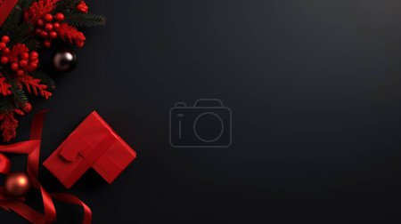 Foto de Elegante Viernes Negro. Negrita contraste rojo y negro con cupones, descuentos y regalos - Imagen libre de derechos