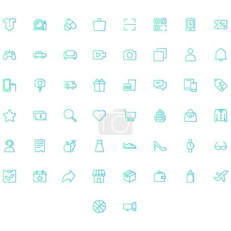 Illustration for Vector of E-Commerce Icon Set Gradient. Perfect for user interface, new application. - Royalty Free Image