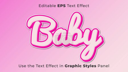 Téléchargez les illustrations : Texte EPS modifiable Effet du bébé pour le titre et l'affiche - en licence libre de droit