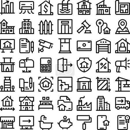Illustration for Vector of Real Estate House Home Icon Set. Perfect for user interface, new application - Royalty Free Image