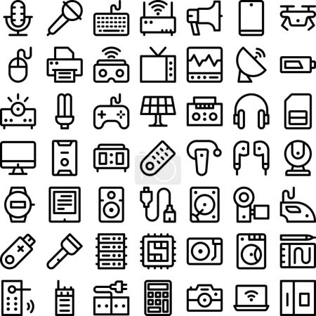 Vector of Electronics Tool Equipment Device Icon Set. Perfect for user interface, new application