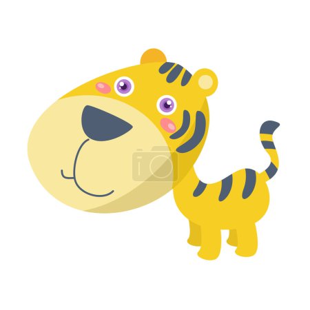 Illustration for Vector illustration of cute animals on white background - Royalty Free Image