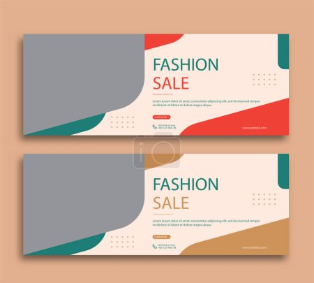 Illustration for Fashion sale facebook cover and web banner template - Royalty Free Image