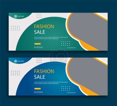 Fashion sale facebook cover and web banner template