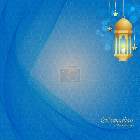 Ilustración de Fondo islámico de onda azul con luces brillantes - Imagen libre de derechos