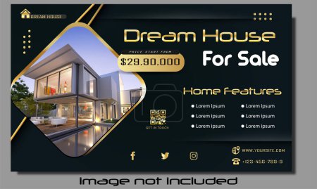 Illustration for Modern abstract home sale brochure template - Royalty Free Image