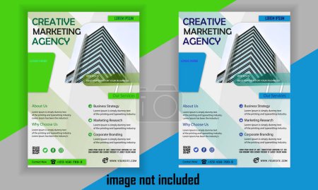 Illustration for Creative marketing agency flyer template - Royalty Free Image