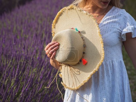 Photo for Young girl in the lavander fields. France - Provence - Royalty Free Image