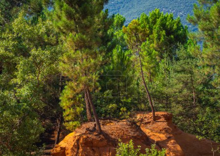 Téléchargez les photos : Formations rocheuses colorées d'ocre dans le Colorado provençal, Provence, France - en image libre de droit