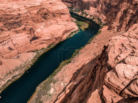Photo for Aerial view of the Grand Canyon Upriver Colorado River near Glen Canyon Dam in Arizona USA. - Royalty Free Image