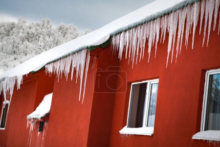 Photo for Beautiful winter landscape with snow covered houses - Royalty Free Image