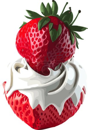 Téléchargez les illustrations : Un logo fraise rouge - en licence libre de droit