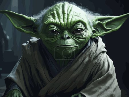 Illustration for Yoda which is a fictional character in the Star Wars universe - Royalty Free Image
