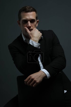 Photo for Portrait of Sexy Male Model in suit - Royalty Free Image