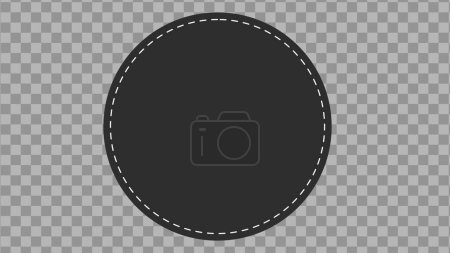 Ilustración de Elemento de diseño de etiqueta redonda negra con patrón de línea de costura rayada - Imagen libre de derechos