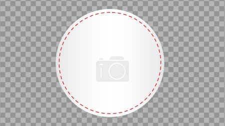 Téléchargez les illustrations : Éléments de conception de balise ronde blanche avec motif de ligne de couture pointillé - en licence libre de droit