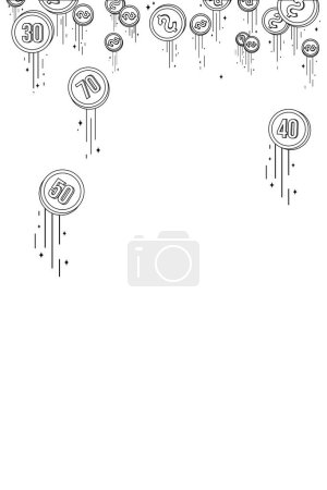 Ilustración de Esquema cayendo dólar centavos Vector patrón sin costura - Imagen libre de derechos