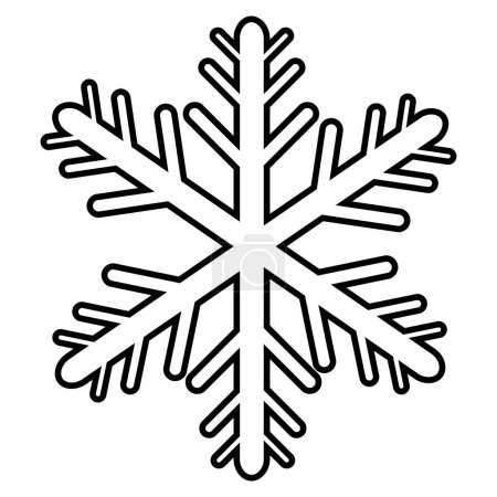 Téléchargez les illustrations : Conception vectorielle d'icône de flocon de neige. Élément de conception vectorielle pour la nouvelle année et Noël contour mignon isolé cristal flocon de neige - en licence libre de droit