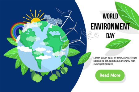 Ilustración de Día Mundial del Medio Ambiente Ilustración vectorial - Imagen libre de derechos