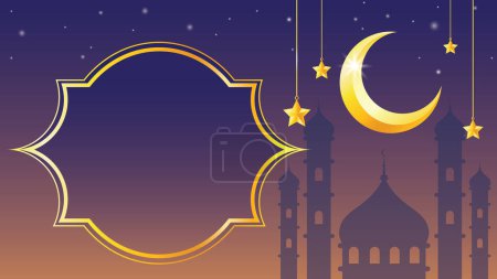 Illustration for Ramadan Sunset Banner Design vector illustration - Royalty Free Image