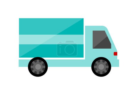 Téléchargez les illustrations : Illustration Vector Cargo Shipping Truck dans un style plat - en licence libre de droit