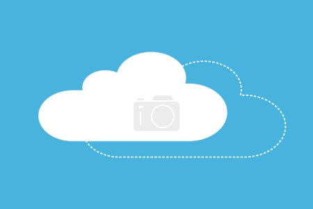 Illustration for Cloud Dashed Line, design elements - Royalty Free Image