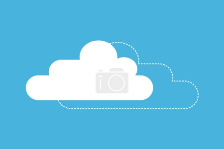 Téléchargez les illustrations : Cloud Dashed Line, éléments de conception - en licence libre de droit