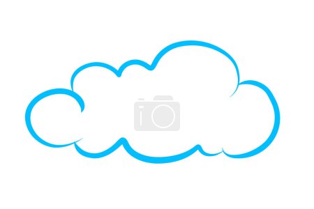 Illustration for Vector Hand Drawn Cloud Isolated on White Background. Cartoon cloud in retro style. Clouds Set in Hand Drawn - Royalty Free Image