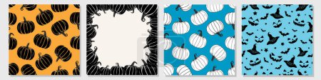 Vector Colorful Style Halloween and Thanksgiving pumpkins Repeatable and Pattern and Printable Texture Happy Halloween Trick or Treat Wallpaper
