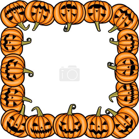 Illustration for Vector flat Halloween pumpkins seamless pattern design cartoon style pumpkins sticker illustration ,Printable pumpkins texture signboard design. - Royalty Free Image