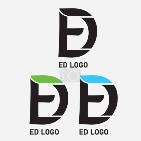 Illustration for Latter ed logo design template vector - Royalty Free Image