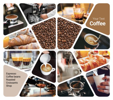 Téléchargez les photos : Café Concept Photo Collage. Peut être utilisé pour support visuel, affichage, brochures, dépliant - en image libre de droit