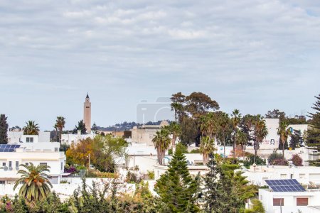 Téléchargez les photos : Une vue des maisons dans la ville de Carthage, Tunisie. - en image libre de droit