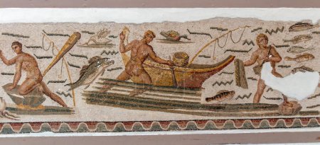 Foto de Patrones de mosaico y los antiguos mosaicos de Túnez en el Museo del Bardo - Imagen libre de derechos