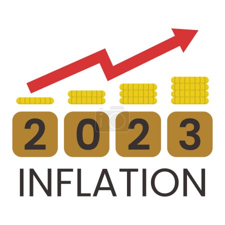 Ilustración de Illustration vector graphic of inflation. Financial crisis. - Imagen libre de derechos