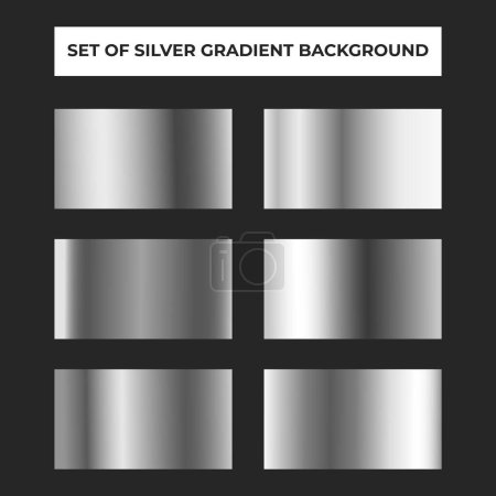 Collection of silver gradient background. Vector eps10