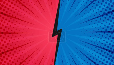 Illustration for Abstract red and blue background with comic style - Royalty Free Image