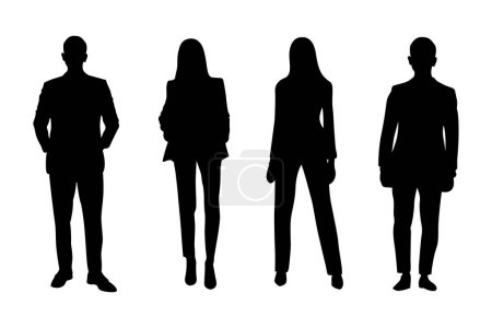 Illustration vector silhouettes of business man and woman.