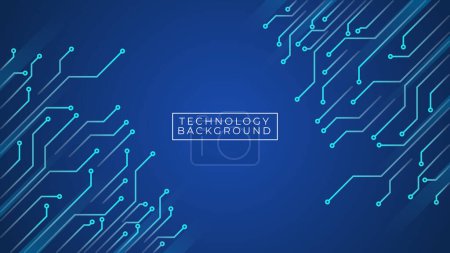 Photo for Circuits blue digital technology background. Vector eps10 - Royalty Free Image