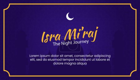 Illustration for Isra Mi"raj The Night Journey Prophet Muhammad. Suitable for Banner, Poster, Greeting Card. - Royalty Free Image